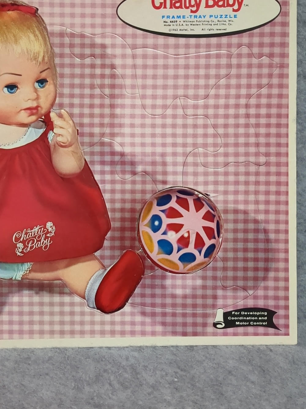 MATTEL CHATTY BABY FRAME TRAY Vintage PUZZLE  WHITMAN 1963 - Picture 3 of 12